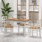 5-piece Wooden Dining Set With Rectangular Table And 4 Chairs-coffee And White